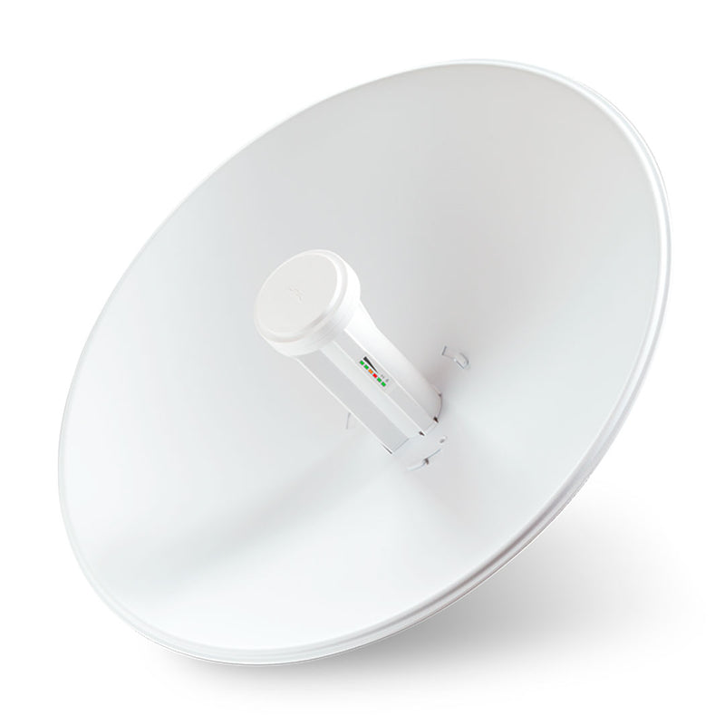  PBE-5AC-500 - AIRMAX HASTA 450MBPS+ TCP/IP CON 256QAM MIMO2X2, 802.11AC 26DBM POWER, 5GHZ ANTENNA DISH 27DBI UN PUERTO ETHERNET 10/100/1000 MBPS INCLUYE POE ADAPTER Y RADOME