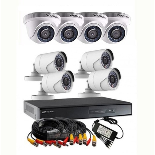 [DS-J142I/DS-7208HQHI-K1+4+4CAM] KIT DE 8 CAMARAS CCTV FULL HD